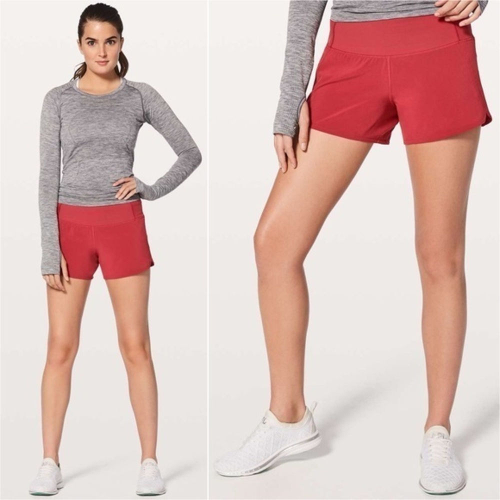 Lululemon Run Times Short II *4" Persian Red Size 6